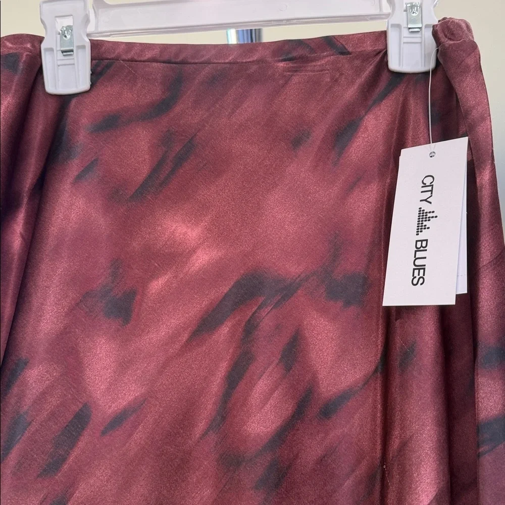 City Blues Savoy Print Bias Cut Maxi Skirt •LARGE•NWT